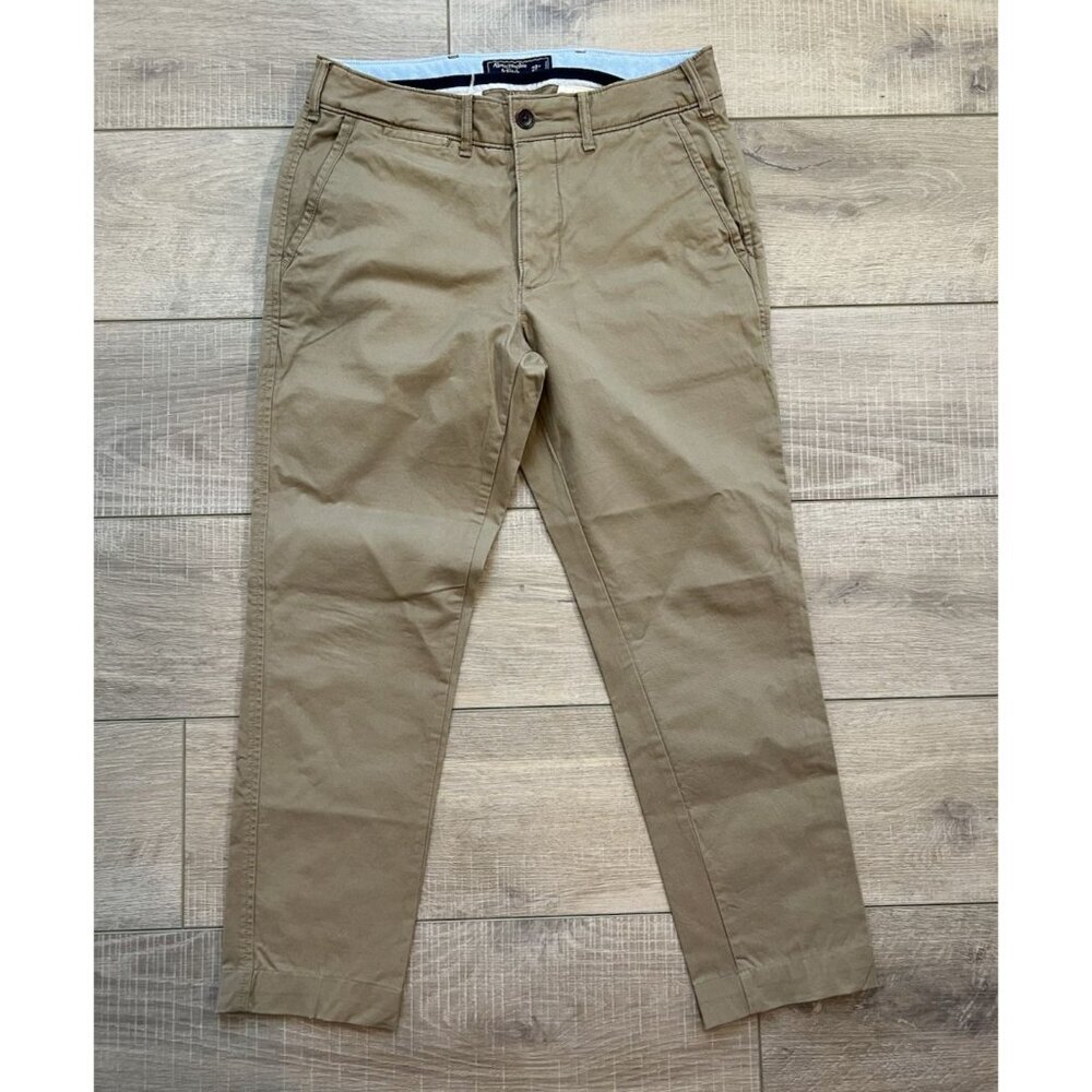 Abercrombie & Fitch Pants Mens Size 29x31 Tan Khaki Super Skinny Stretch Chino‎